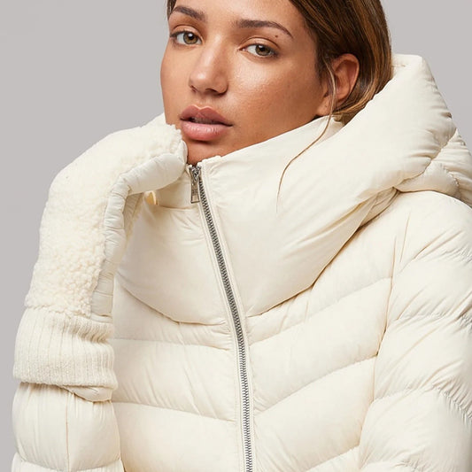 Soia & Kyo Alina Faux Sherpa Mittens - Powder, Designed in Canada