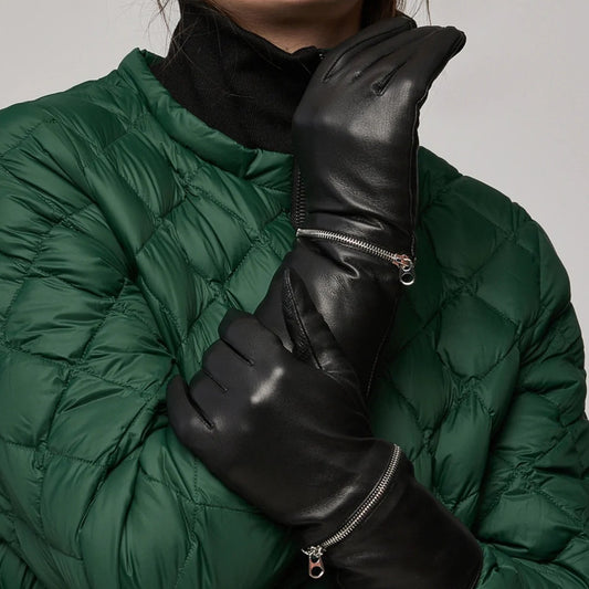 Soia & Kyo Demy Leather Gloves - Black, Designed in Canada