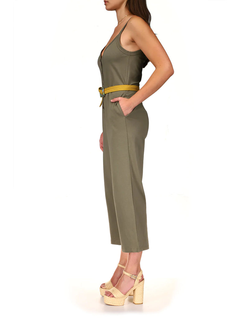 Sanctuary Button Knit Jumpsuit | Trail Green, Designed in the USA
