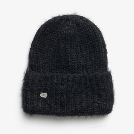Soia & Kyo Mira Folded Rib Knit Hat | Black, Designed in Canada
