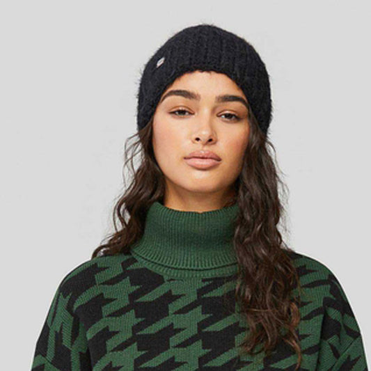 Soia & Kyo Mira Folded Rib Knit Hat | Black, Designed in Canada