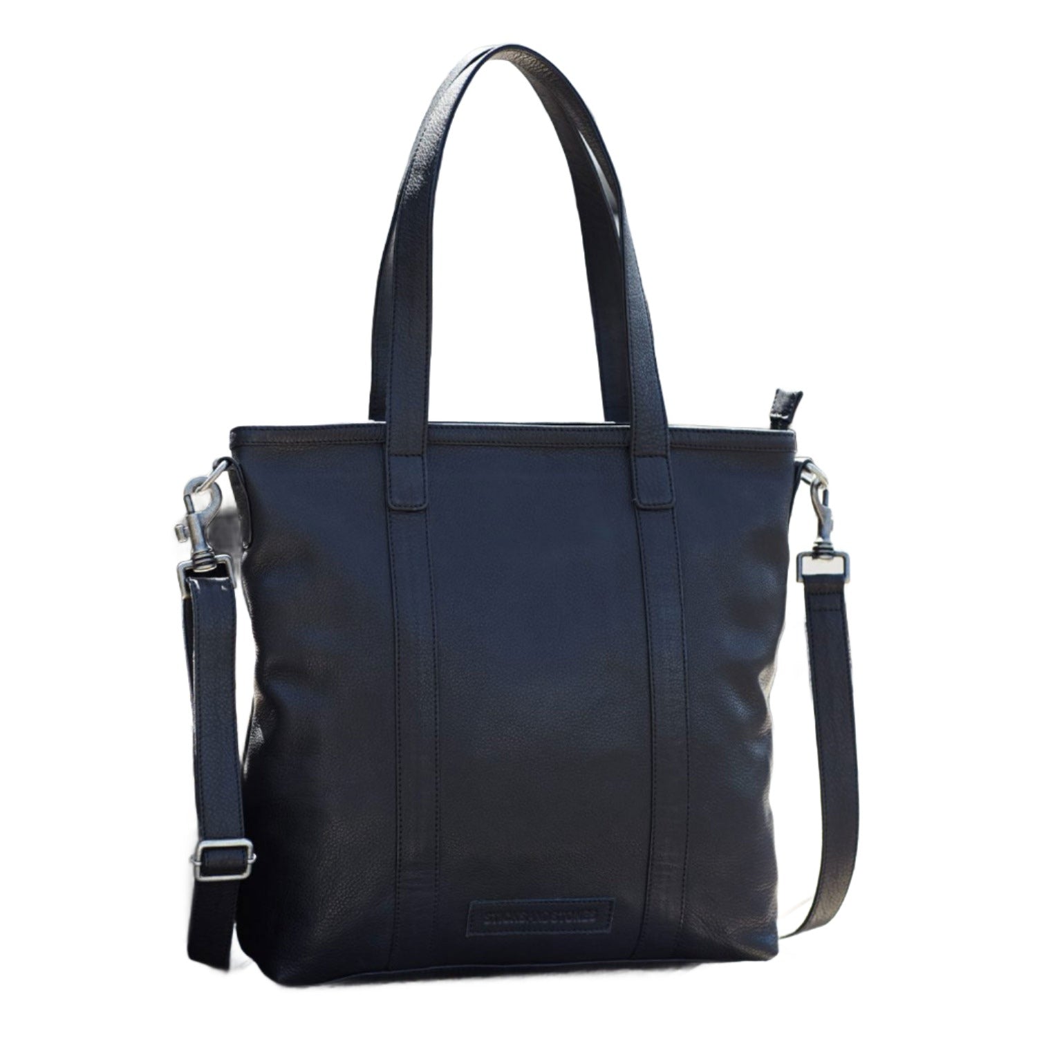 Sticks and Stones Ustica Bag | Black, Genuine Leather