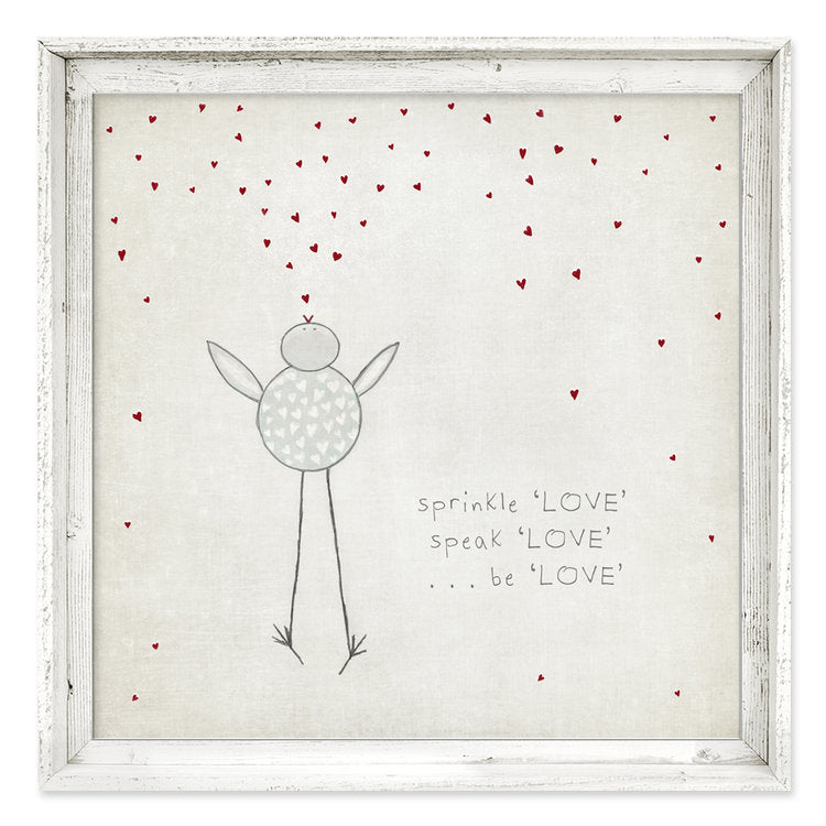 Sweet Gumball Large Square Art Block Sprinkle Love | White, Made in the USA