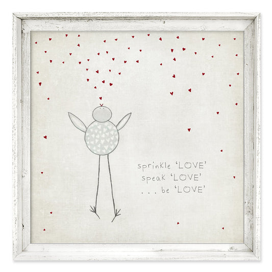 Sweet Gumball Large Square Art Block Sprinkle Love | White, Made in the USA