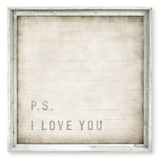 Sweet Gumball Small Framed Art Block P.S. I Love You | Made in the USA
