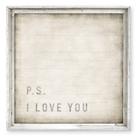 Sweet Gumball Small Framed Art Block P.S. I Love You | Made in the USA