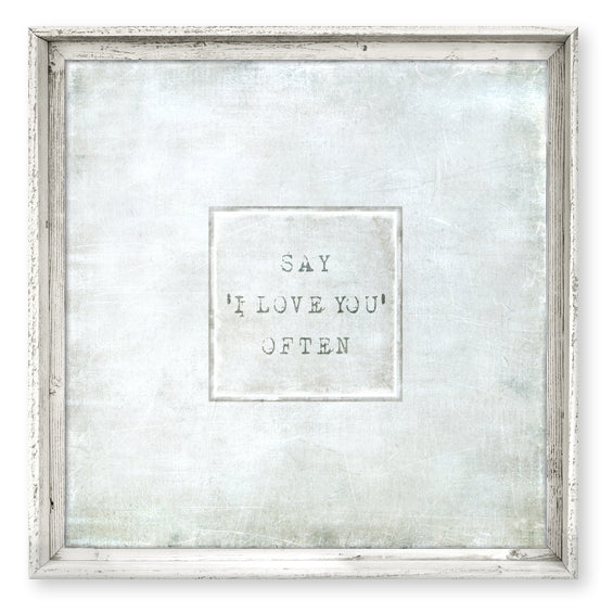 Sweet Gumball Small Framed Square Art Block | Say I Love You Often, White
