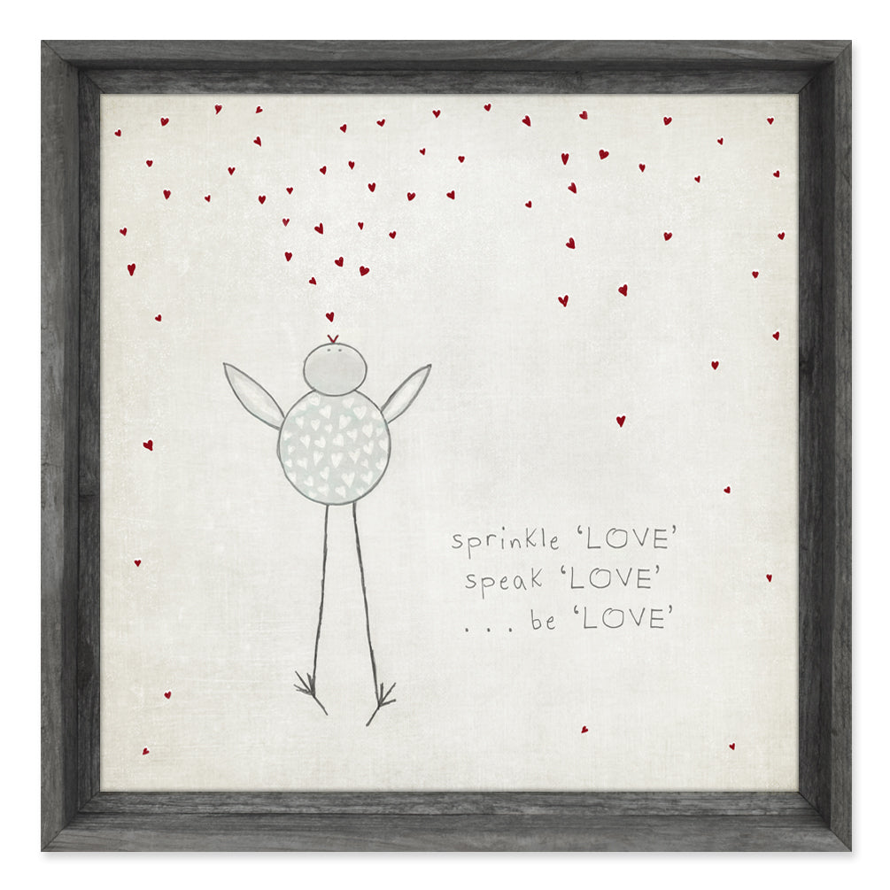 Sweet Gumball Large Square Art Block Sprinkle Love | Grey, Made in the USA