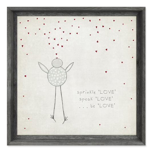 Sweet Gumball Large Square Art Block Sprinkle Love | Grey, Made in the USA