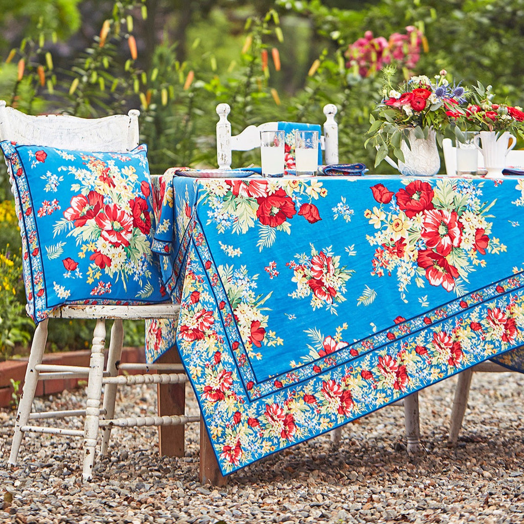 April Cornell Cotton Tablecloth Charming Blue | Designed in Canada