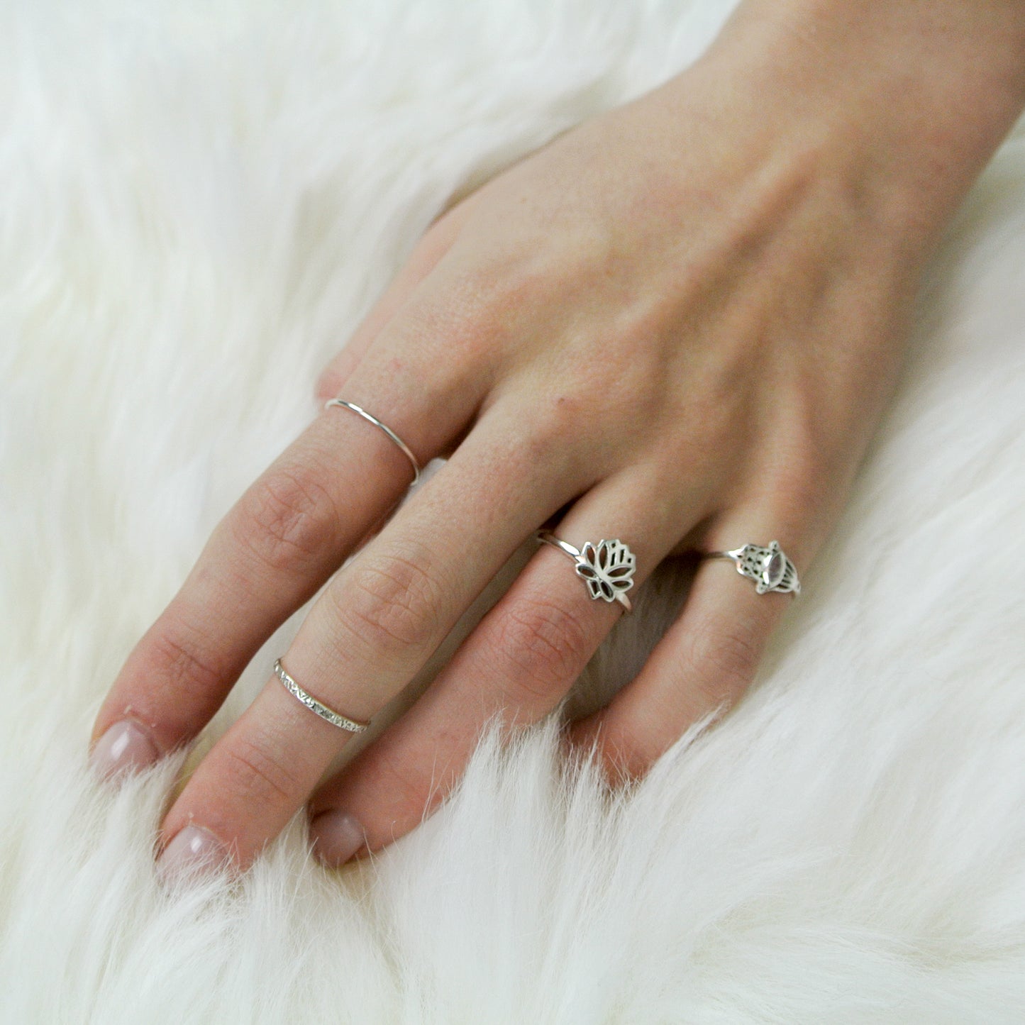 twang and pearl sterling lotus ring