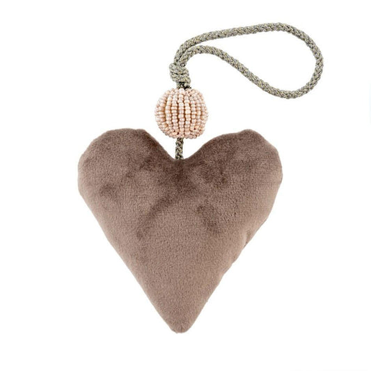 Velvet Heart Ornament | Grey