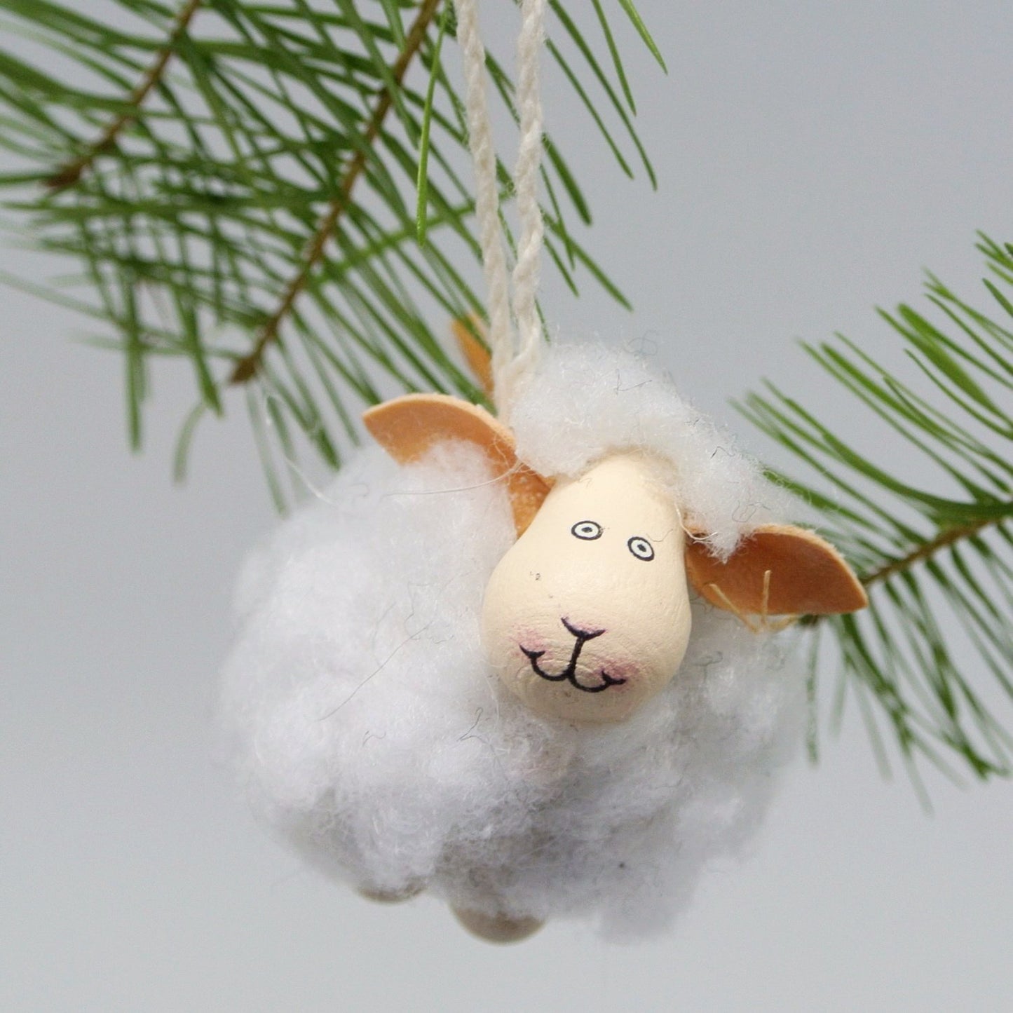 Wooly Sheep Ornament | White & Black