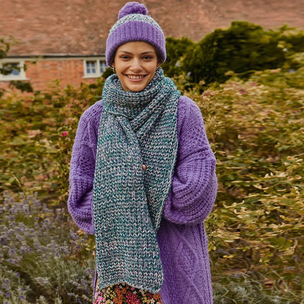Cara & The Sky Florence Chunky Scarf - Purple, Made in UK