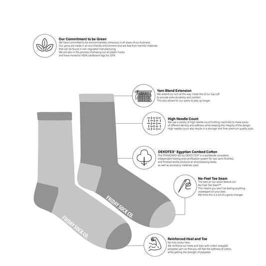 Friday Sock co Womens Sock Diagram at Twang and Pearl
