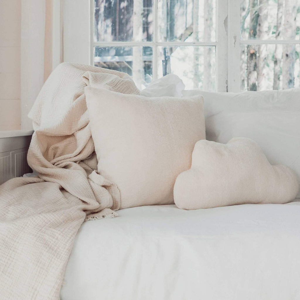 Pokoloko Fleece Pillow Ecru | Ethically Made in Turkey