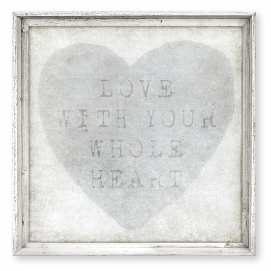 Sweet Gumball Large Framed Square Art Block | Whole Heart White