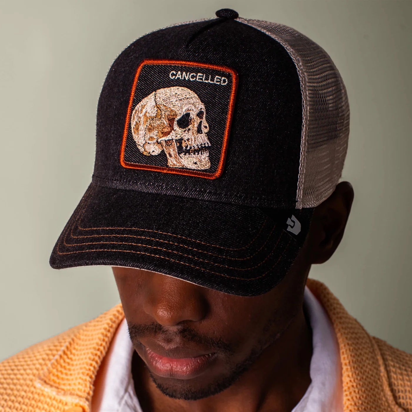 Trucker Hat - Denim Skull