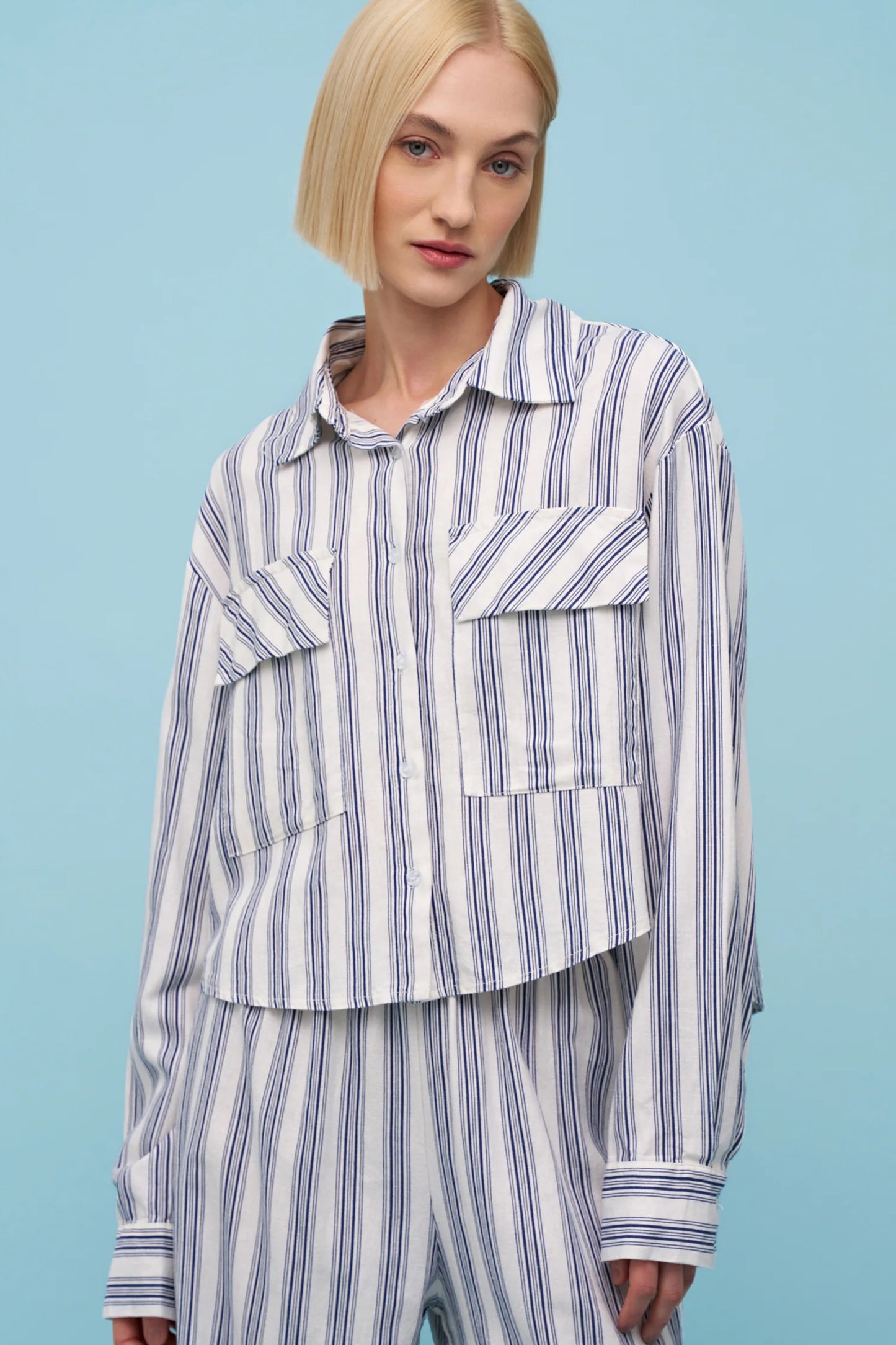 Rose Shirt - Navy Stripe