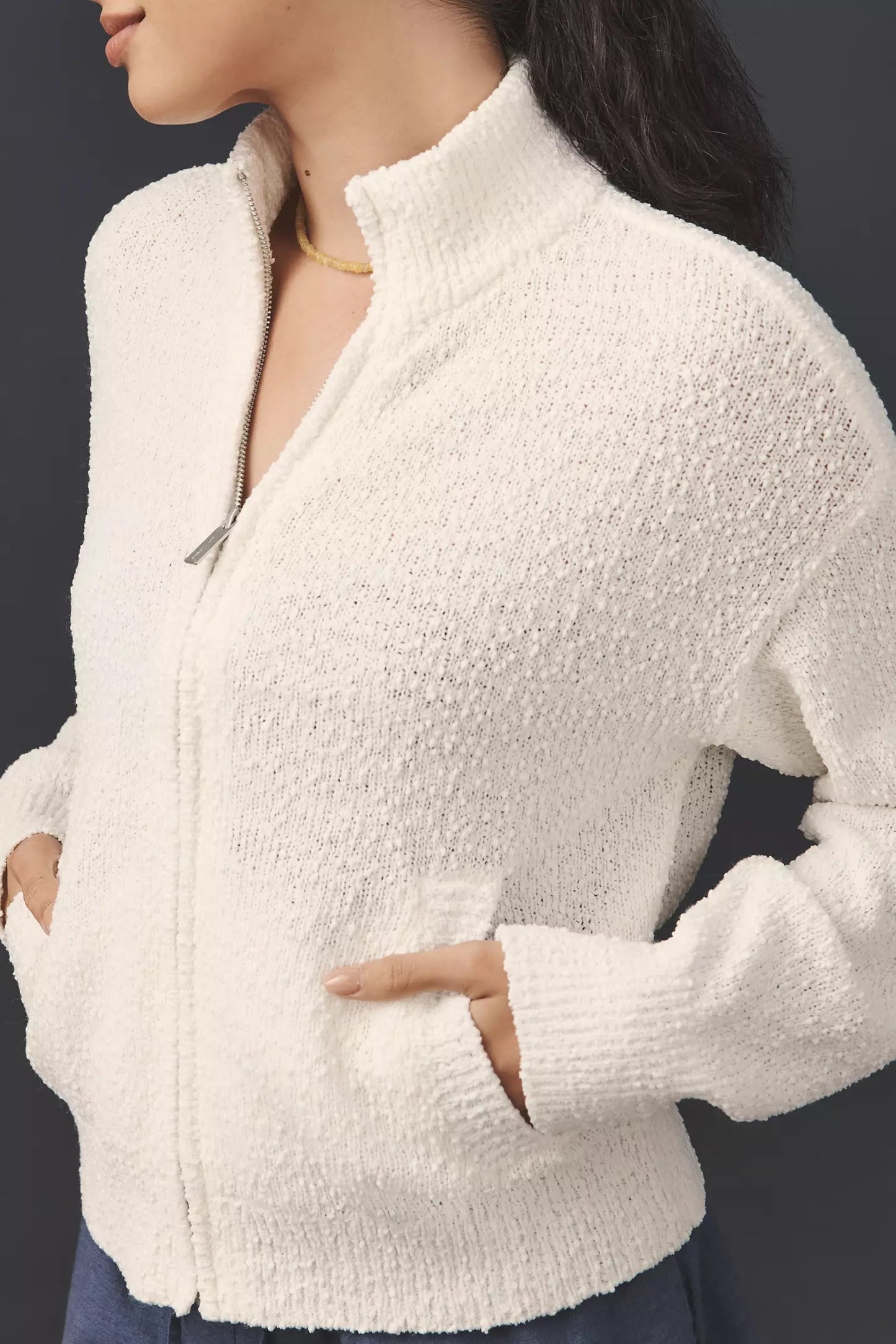 Boucle Sweater Jacket - Chalk