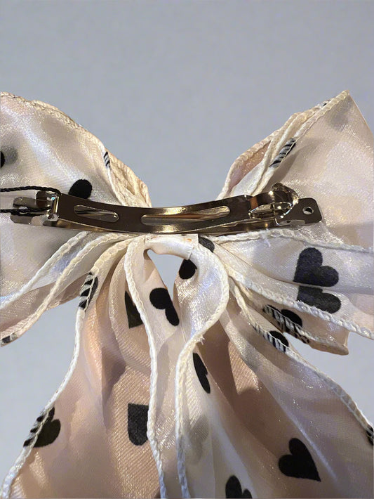 Bow Hair Clip - Hearts