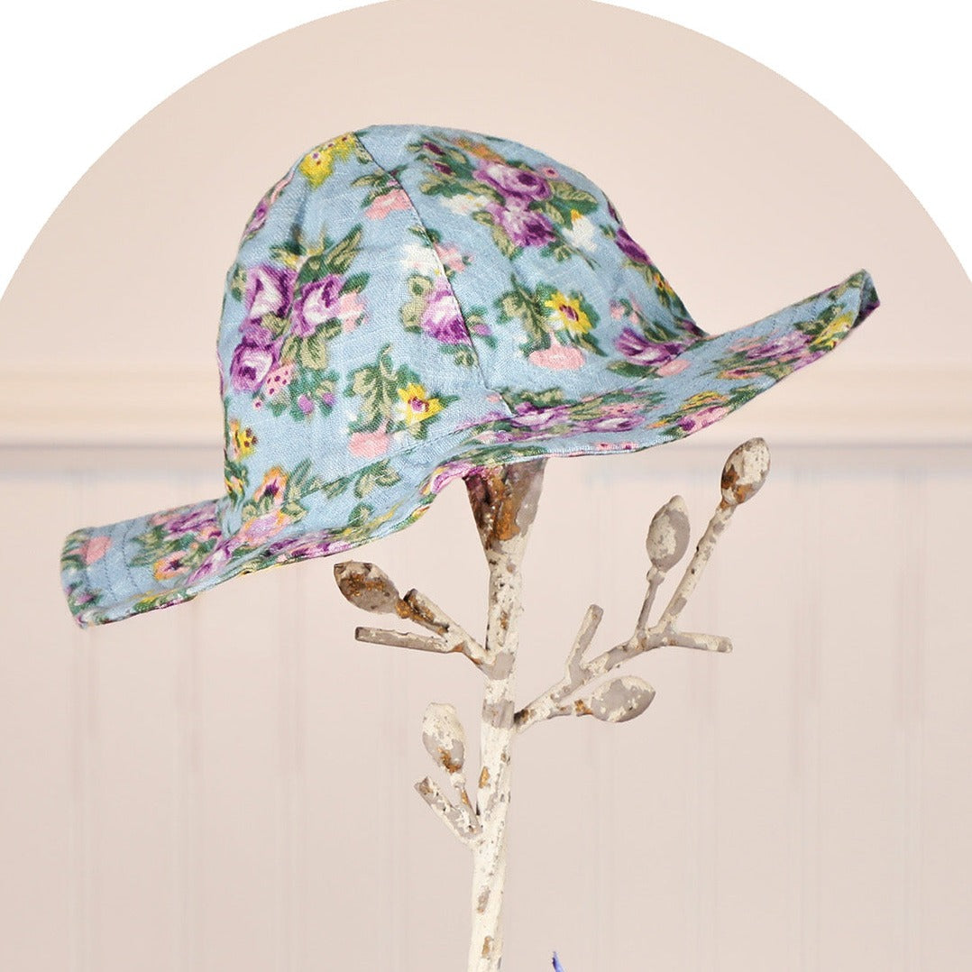 April Cornell - Elizabeth's Garden Baby Sunhat - Light Periwinkle