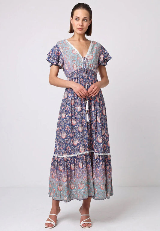 Angel Eye Mangosteen Dress | Navy, Designed in the UK