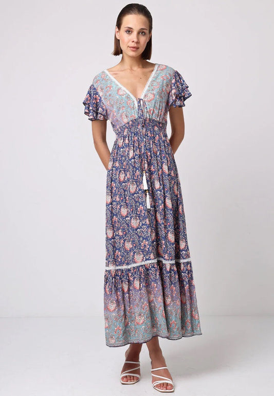 Angel Eye Mangosteen Dress | Navy, Designed in the UK