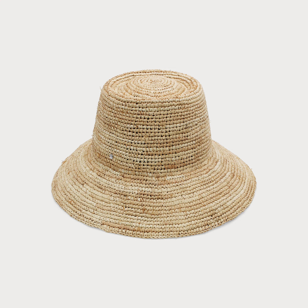 Ace of Something Aelia Crochet Bucket Hat, Natural | 100% Raffia Straw