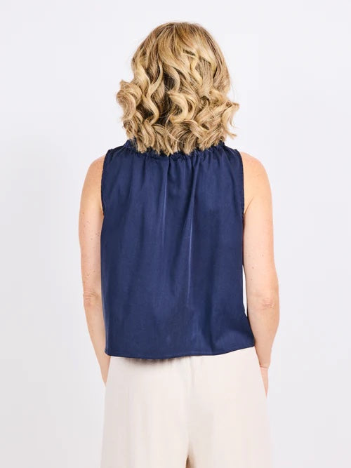 Hometown Gathered Top - Navy