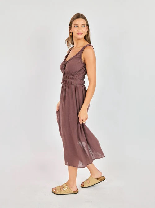 So Cal Midi Dress - Chocolate