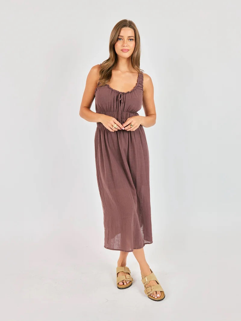 So Cal Midi Dress - Chocolate