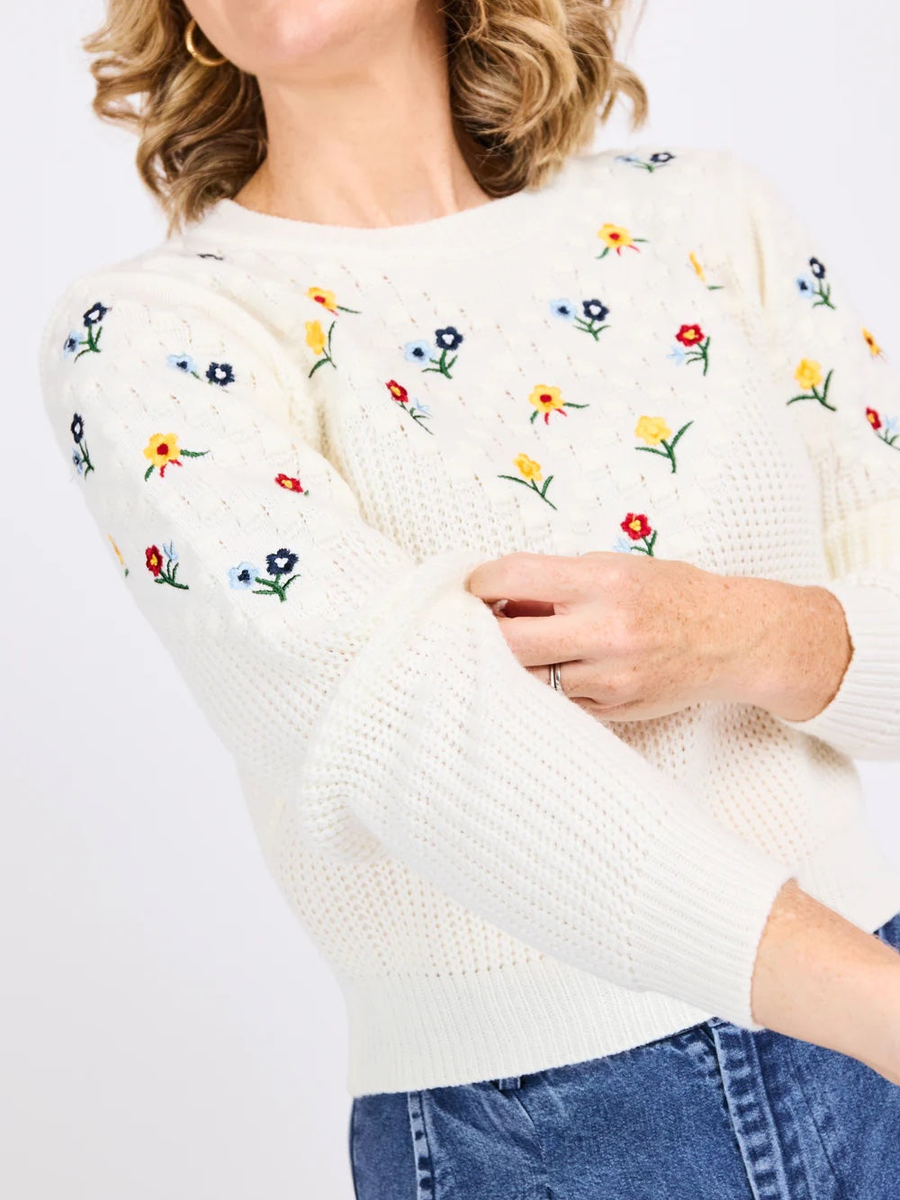 Bettie Embroidered Sweater - Ivory