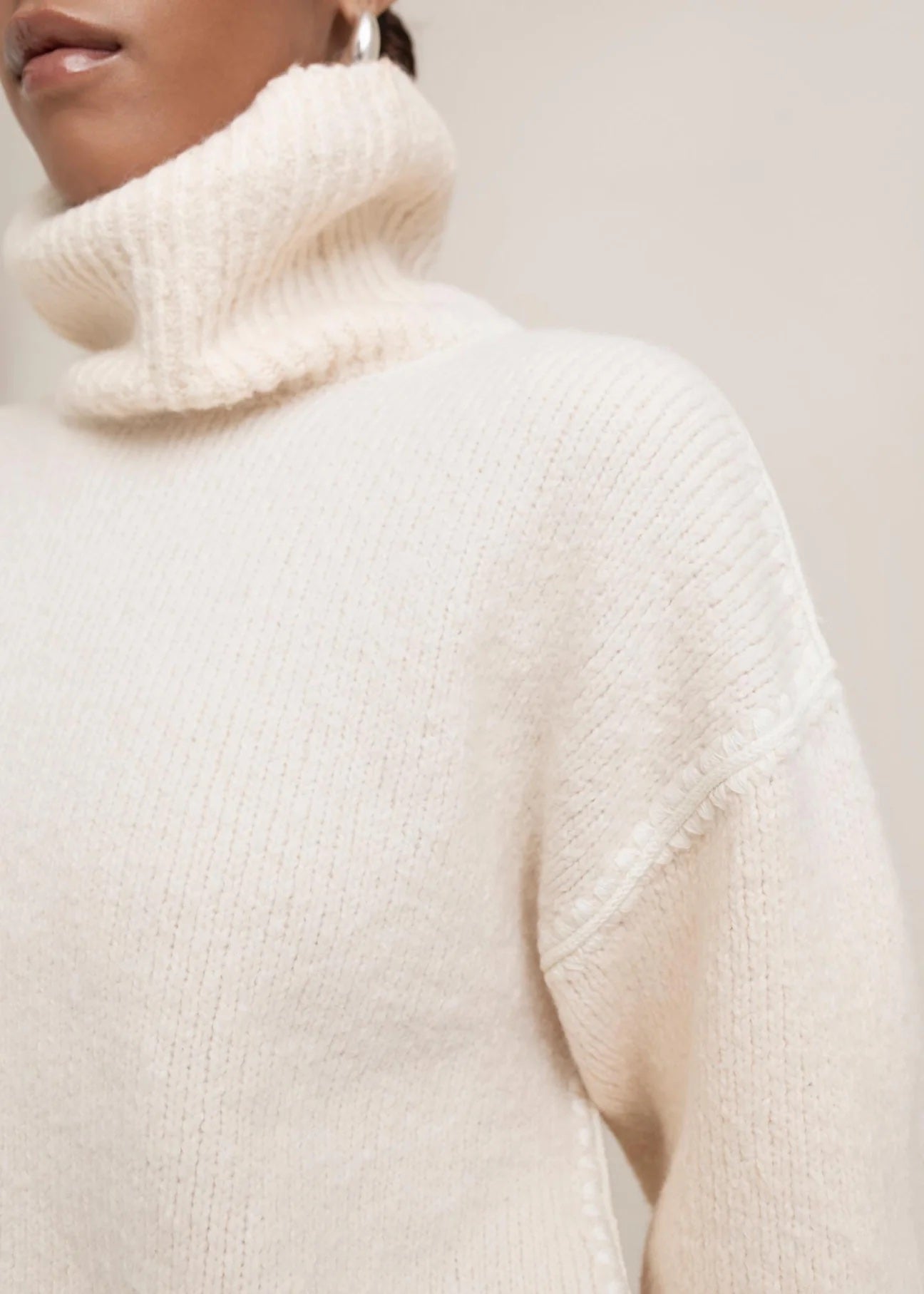 Paper Label Ari Turtle Neck Sweater | Cream, Designed in Canada