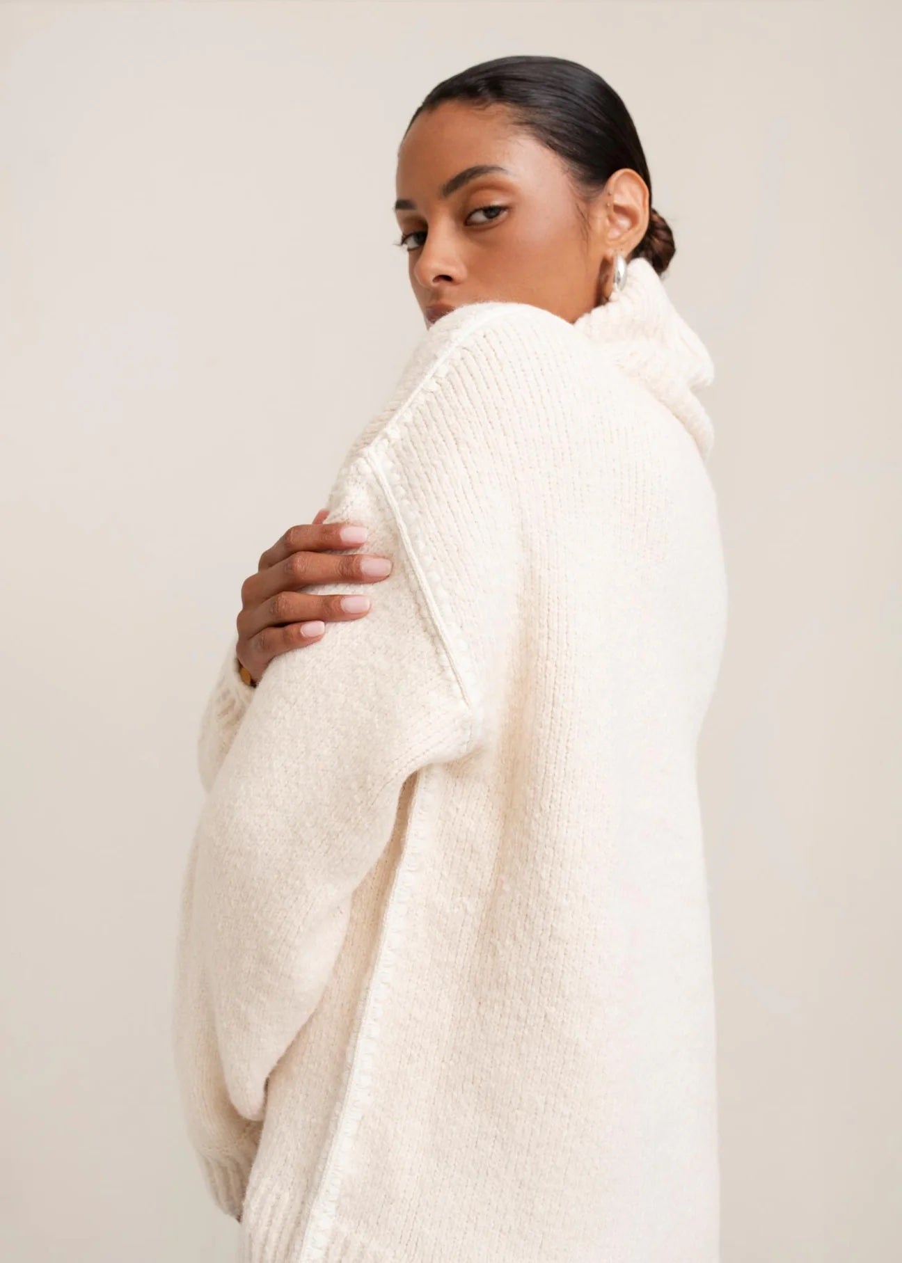 Paper Label Ari Turtle Neck Sweater | Cream, Designed in Canada