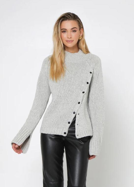 Madison the Label - Annalise Knit Sweater - Grey