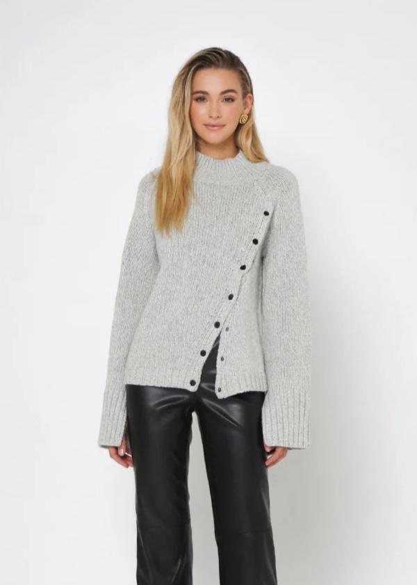 Madison the Label - Annalise Knit Sweater - Grey