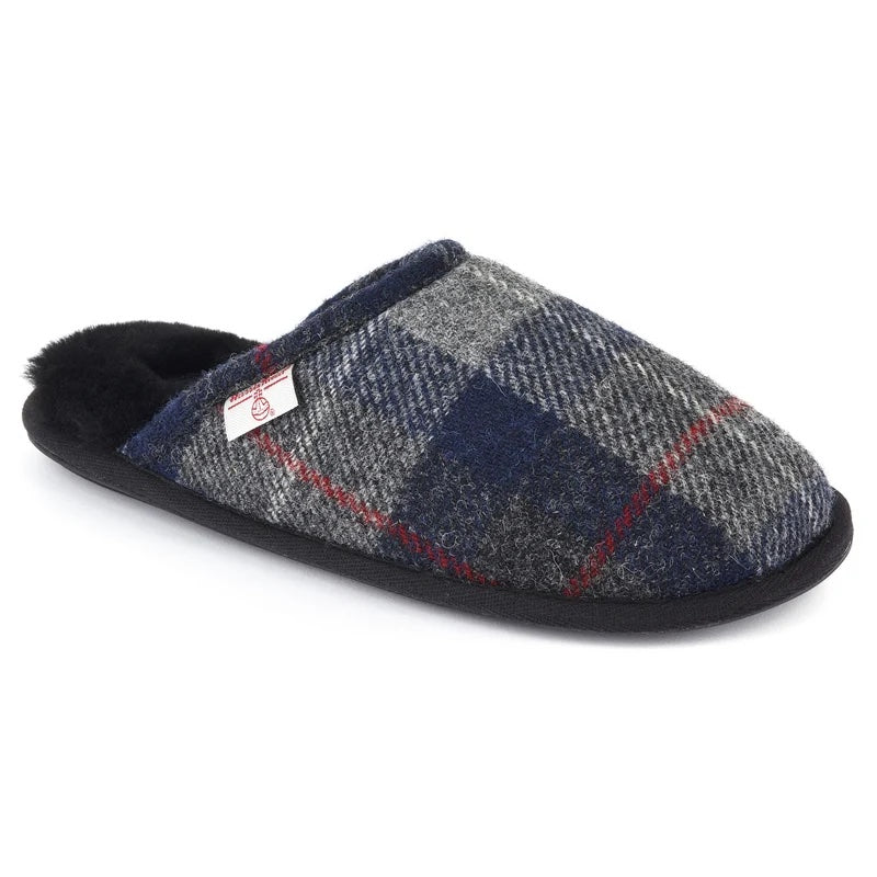 Bedroom Athletics William Harris Tweed Slippers | Navy Black Check