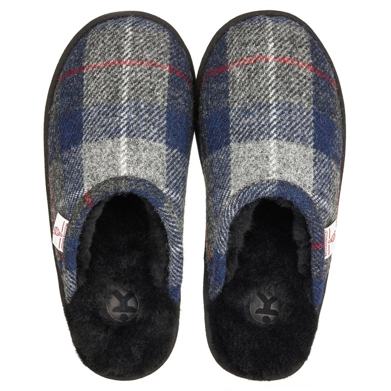 Bedroom Athletics William Harris Tweed Slippers | Navy Black Check