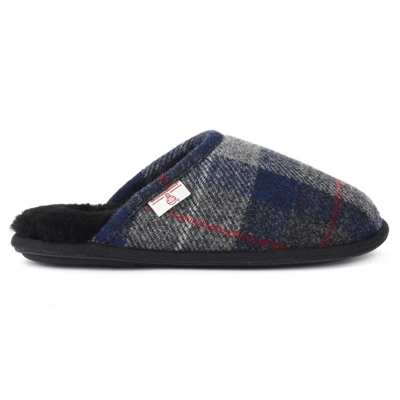 Bedroom Athletics William Harris Tweed Slippers | Navy Black Check