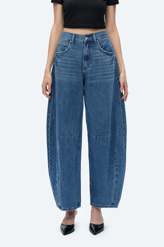 BAYEAS Katia Tailored Barrel Legged Denim Jeans | Stellar