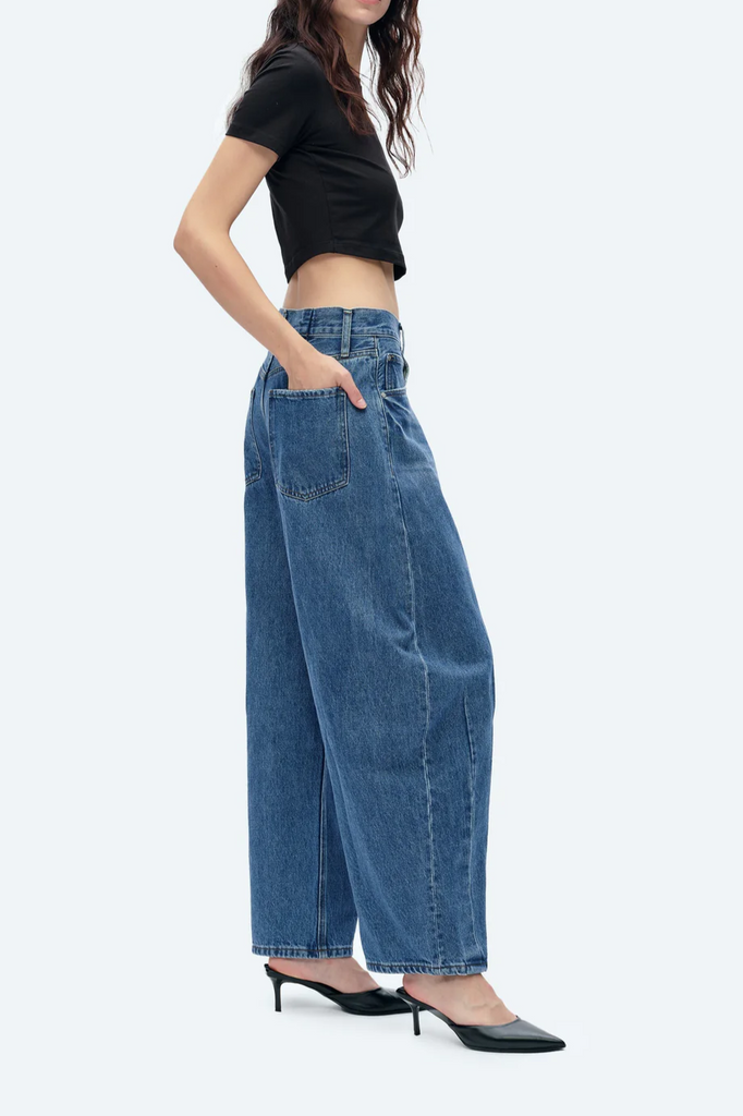 BAYEAS Katia Tailored Barrel Legged Denim Jeans | Stellar