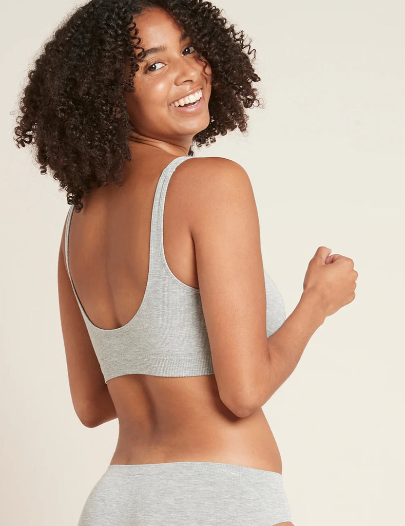 BOODY Seamfree Crop Bra | Light Grey Marl