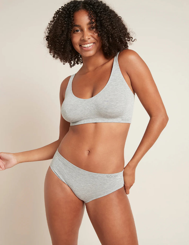 BOODY Seamfree Crop Bra | Light Grey Marl