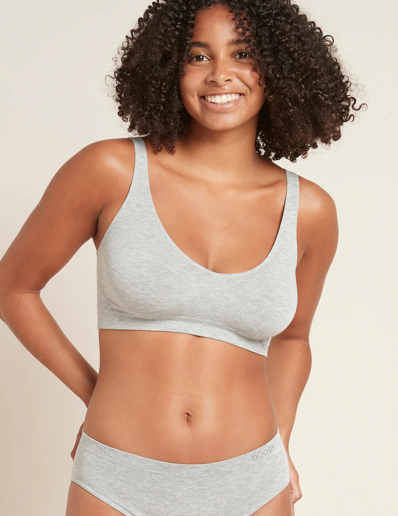 BOODY Seamfree Crop Bra | Light Grey Marl