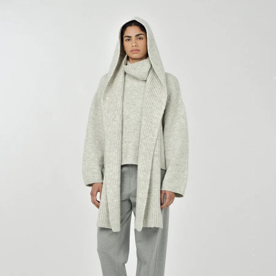 Paper Label Juri Hood Scarf | Light Melange Grey