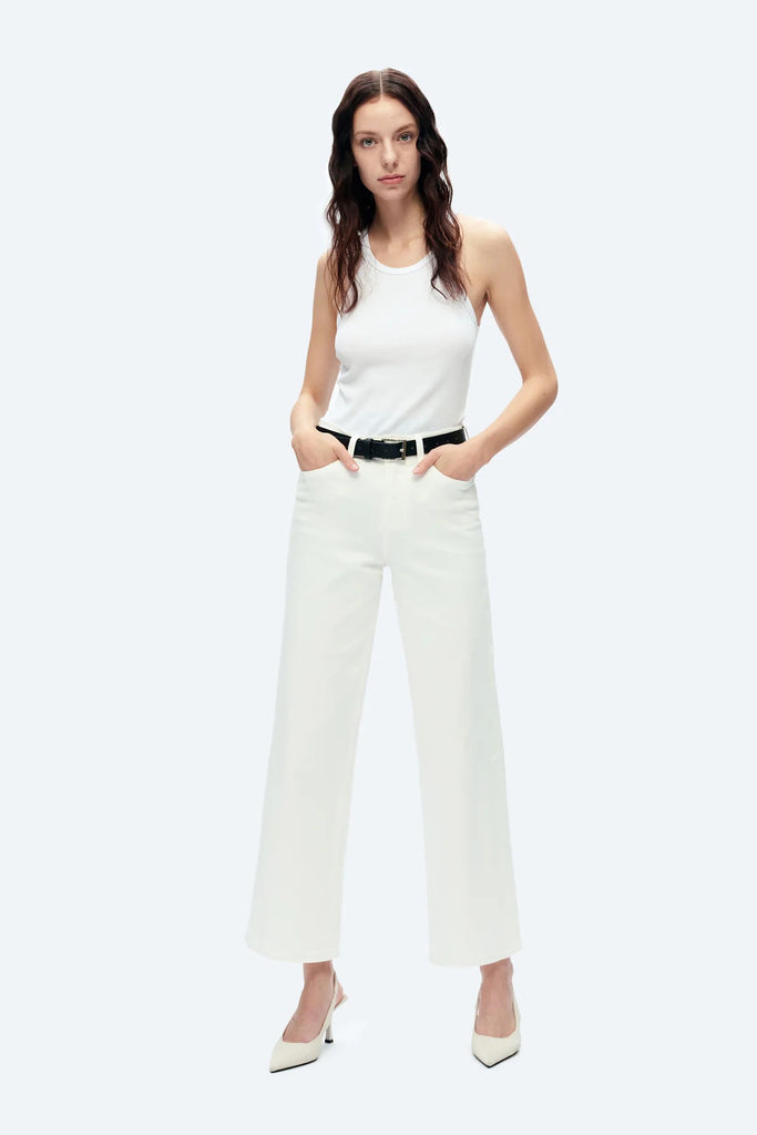 BAYEAS High Rise Wide Leg Jeans | White