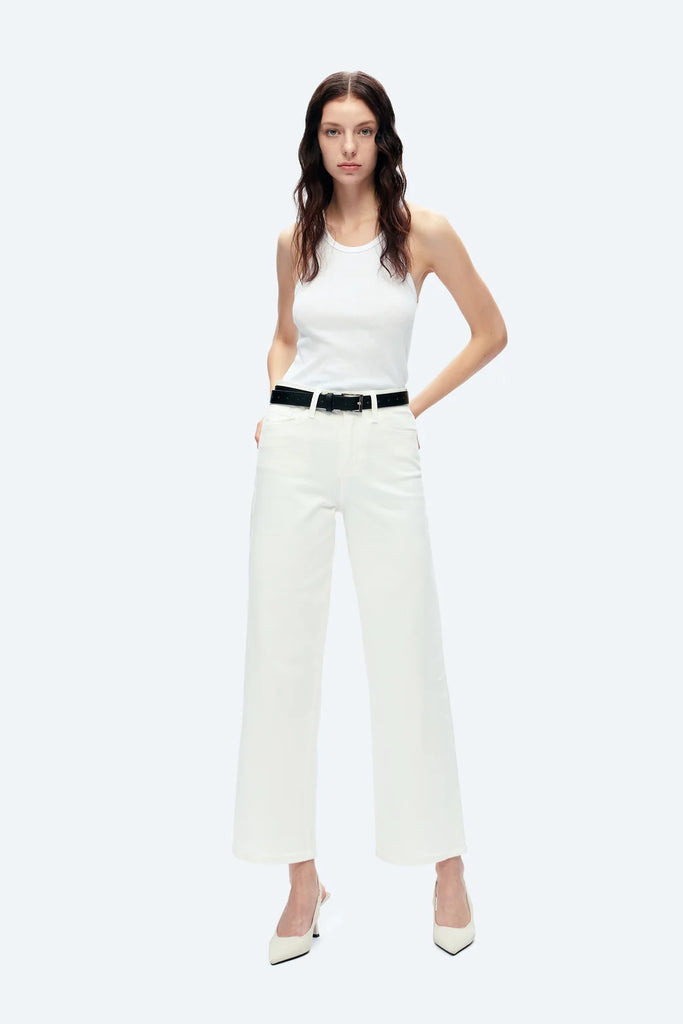 BAYEAS High Rise Wide Leg Jeans | White