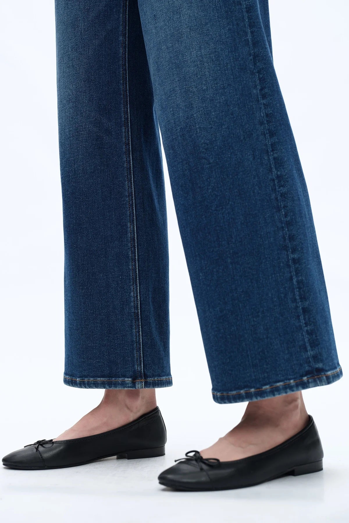 Lisa Mid Rise Wide Leg Jeans - Dark Blue