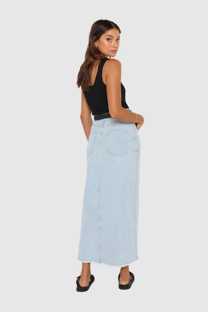 Madison the Label Bailey Maxi Skirt, Denim | Designed in Australia